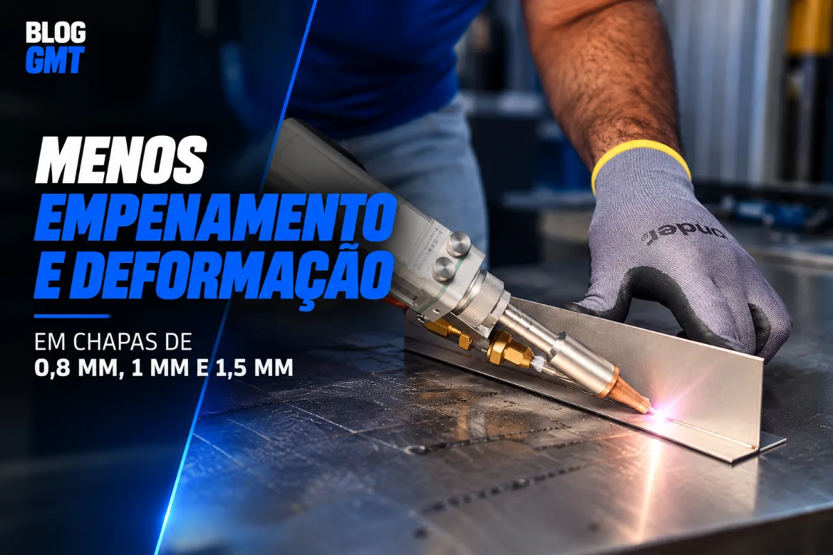 Solda a laser manual em chapa fina de aço, com menos empenamento e deformação