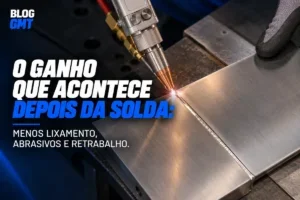 Cordão de solda a laser limpo em chapa de inox, com menos lixamento e retrabalho